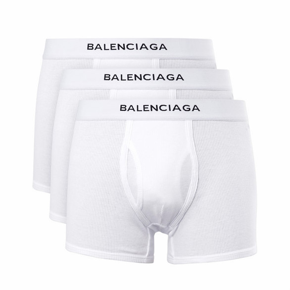 【送礼必备！】Balenciaga 巴黎世家 Three-Pack Ribbed 男士棉质四角内裤