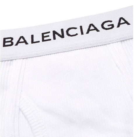 【送礼必备！】Balenciaga 巴黎世家 Three-Pack Ribbed 男士棉质四角内裤