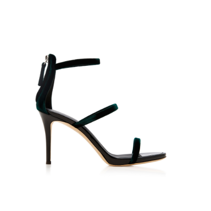 5折码数全！ Giuseppe Zanotti Veronica 天鹅绒高跟鞋 