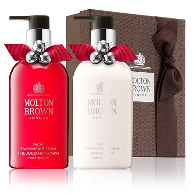 满额送沐浴露套装！Molton Brown 摩顿布朗 乳香多香果 圣诞限量洗手液+护手霜套装