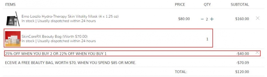 一件7.8折，2件7.5折+满$85即送美妆大礼包！ERNO LASZLO 奥伦纳素 冰白面膜 4组