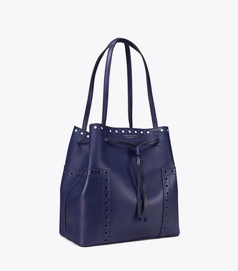 补货+降价！Tory Burch BLOCK-T 水桶包托特包