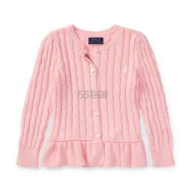 免邮！Ralph Lauren 拉夫·劳伦 2-6岁女宝宝甜美纯色毛衣开衫
