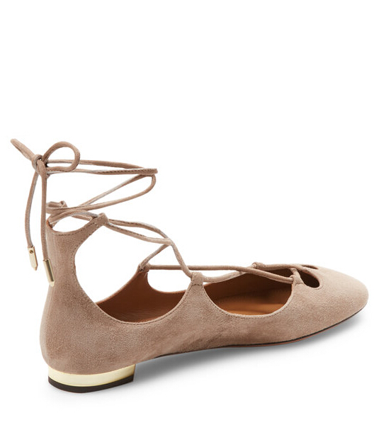 Aquazzura Leather Dancer Flat 绑带平底鞋 两色可选