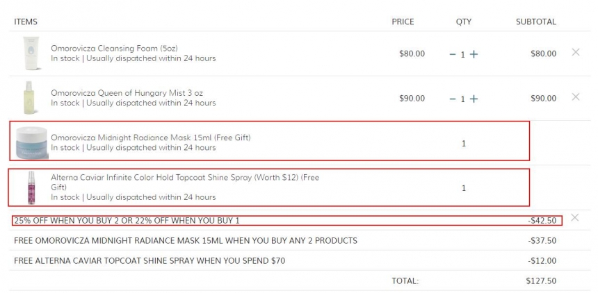 SkinCareRx：OMOROVICZA 薄荷洁面、皇后水等 全线