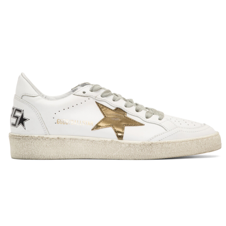 秀智棒球开赛造型同款 Golden Goose White Ball Star Sneakers 