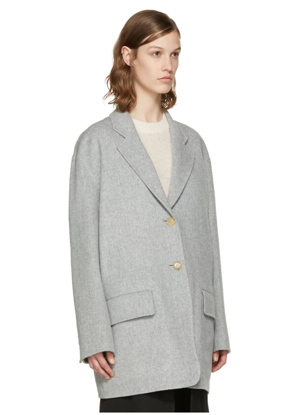 Acne Studios Grey Lupi Doublé Coat 灰色简约款大衣