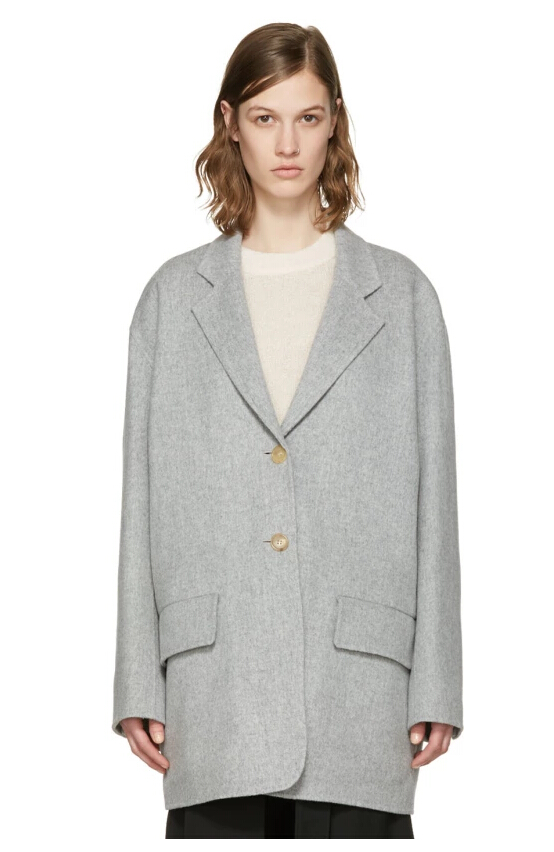 Acne Studios Grey Lupi Doublé Coat 灰色简约款大衣