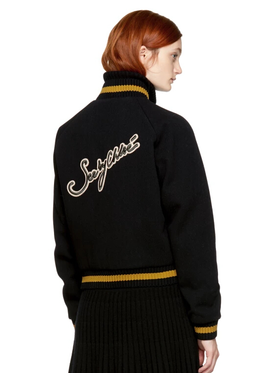 好看，*后一件XS~See by Chloé Black Club Bomber Jacket 黑色飞行员夹克