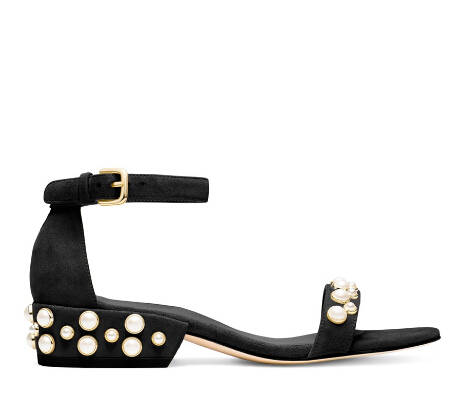 Stuart Weitzman：美国官网 Stuart Weitzman Allpearls 珍珠装饰低跟凉鞋