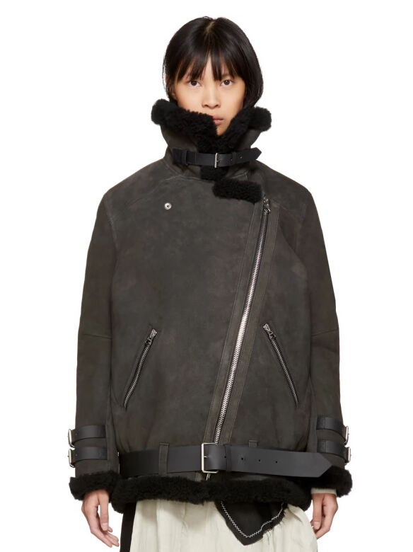 Acne Studios Grey Shearling Velocite Jacket 灰色羊羔绒外套