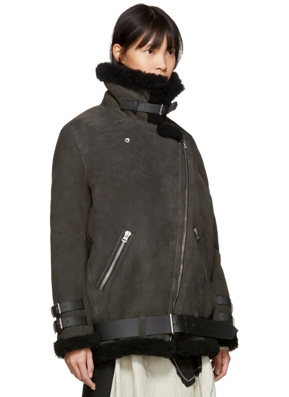 Acne Studios Grey Shearling Velocite Jacket 灰色羊羔绒外套