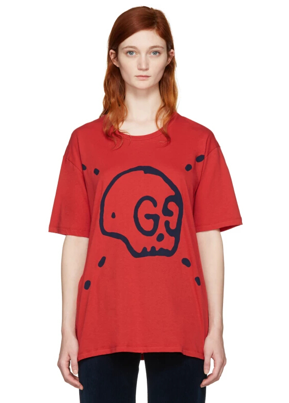 Gucci Red GucciGhost T-Shirt 女款红色T恤