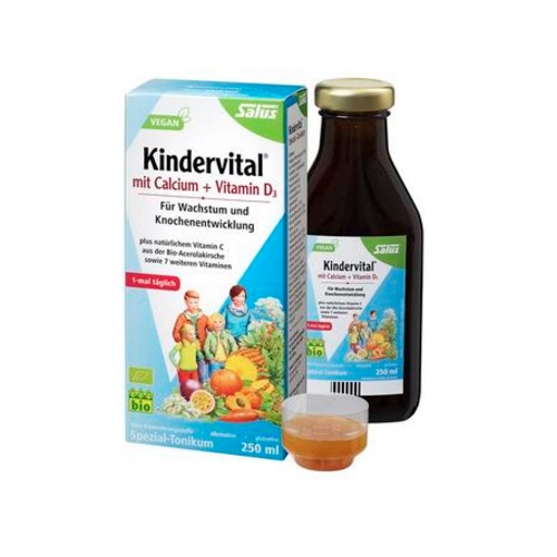 【55专享】Salus Kindervital 有机儿童维生素钙+维生素D3果蔬营养液 250ml 