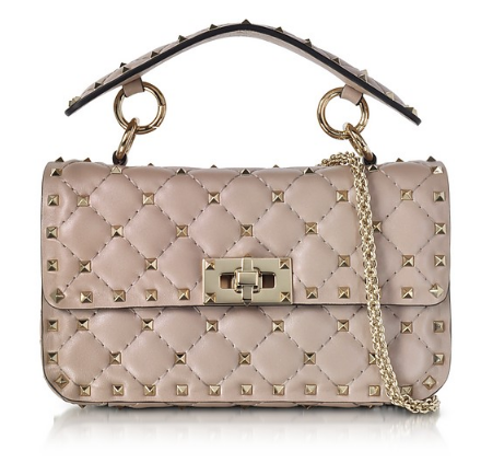 【55专享】Valentino 华伦天奴 Poudre Free Rockstud Spike 粉色*单肩包