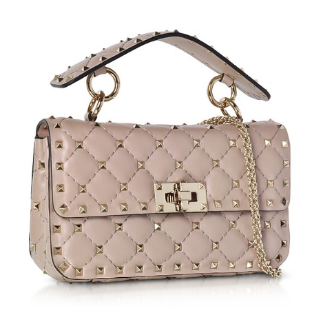 【55专享】Valentino 华伦天奴 Poudre Free Rockstud Spike 粉色*单肩包