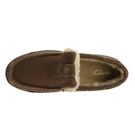 Clarks Venetian Moccasin Slipper 男款毛绒平底鞋