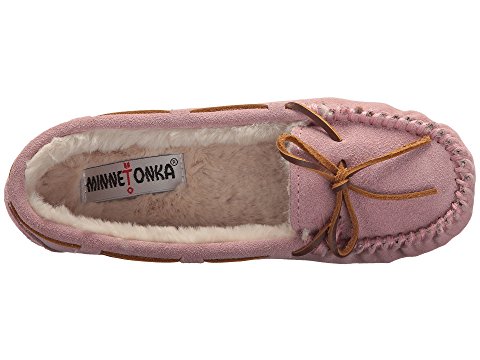 Minnetonka Gina Junior Trapper 粉色毛绒平底鞋