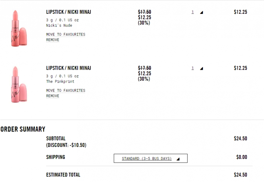 MAC 魅可 Nickiminaj合作款  无需用码 购两只唇膏自动减价