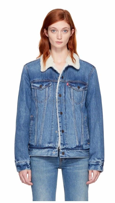 levi's blue sherpa denim jacket