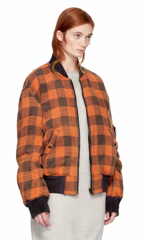 R13 Reversible Multicolor Double Plaid Flight Jacket 女款格纹外套 双面可穿