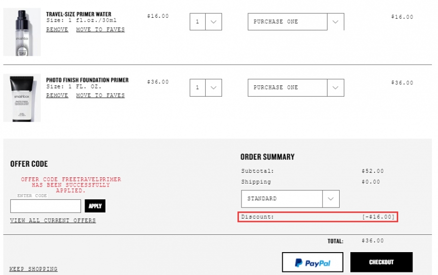 买大送小！Smashbox 美国官网：购买正装妆前类产品即送旅行装妆前类产品，