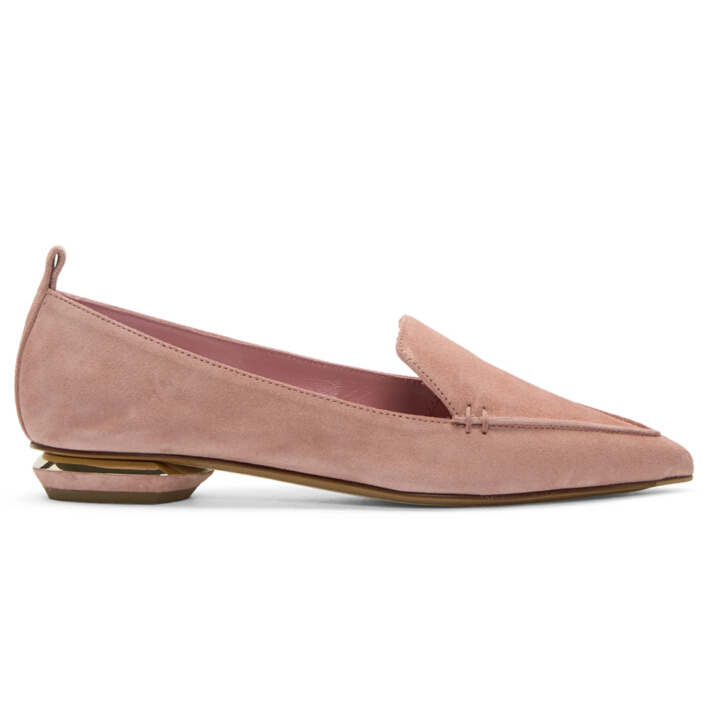 Nicholas Kirkwood Pink Suede Beya Loafers 粉色低跟乐福鞋