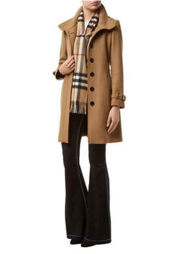【定价低+7折好价+享受17%退税】Burberry 巴宝莉 Gibbsmoore 女士羊毛羊绒大衣