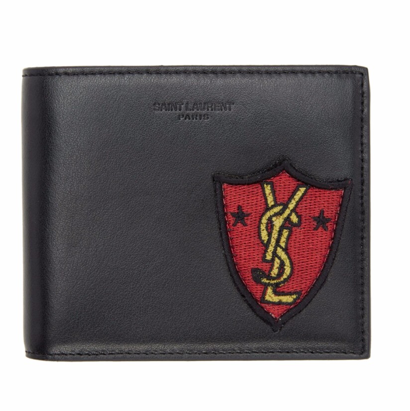 Saint Laurent Black Shield Patch East West Wallet 黑色*钱包