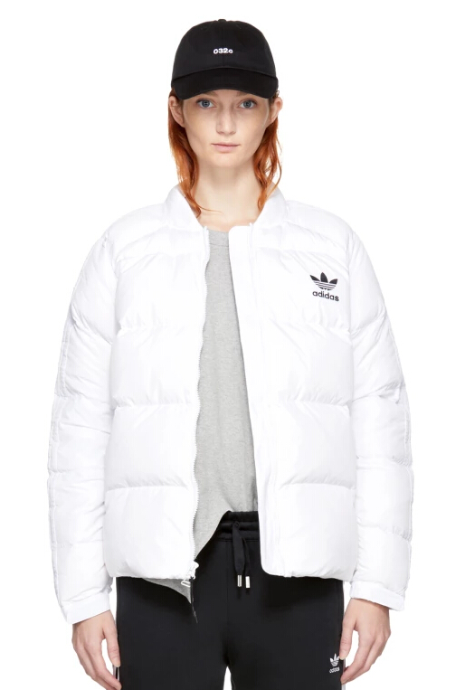 S码*后一件~adidas Originals White Down Superstar 3-Stripes Jacket 白色羽绒服