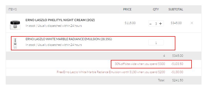 【55专享】SkinStore:ERNO LASZLO 奥伦纳素 豆腐晚霜、蛋白水、冰白面膜等 全线护肤