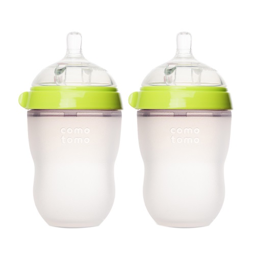 【单只仅要￥65】Comotomo 可么多么 婴儿硅胶奶瓶 绿色 250ml*2