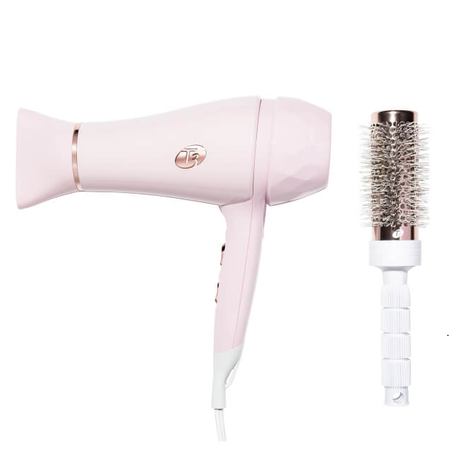 T3 FEATHERWEIGHT LUXE 2I 颜值担当 粉红吹风机+玫瑰金卷梳套装