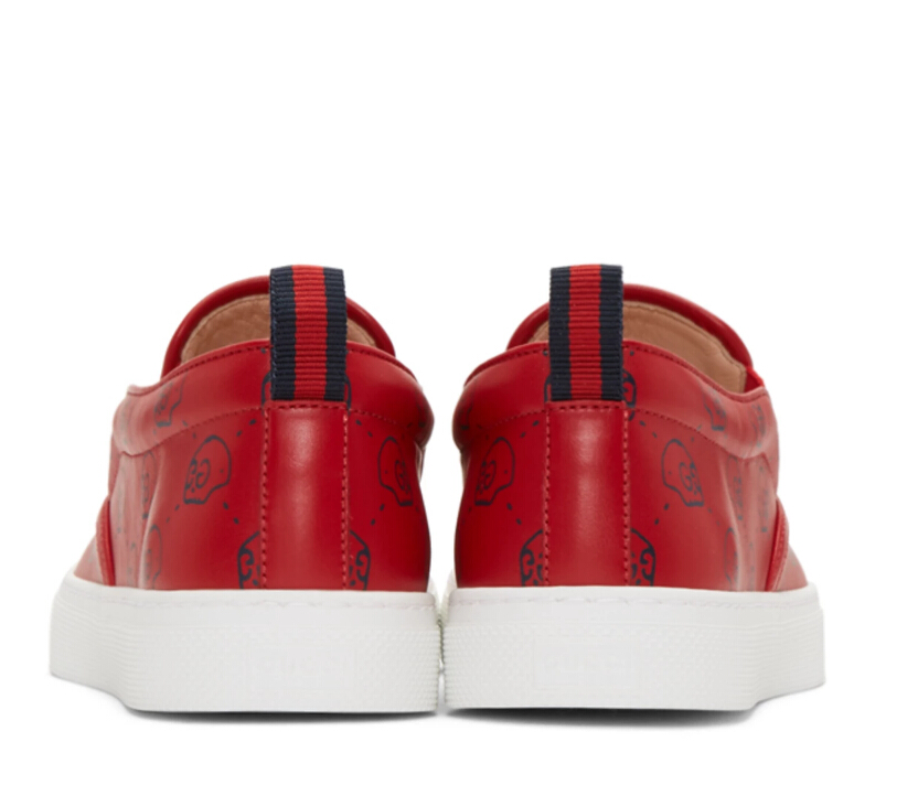 Gucci Red Gucci Ghost Dublin Slip-On Sneakers 男款*一脚蹬休闲鞋