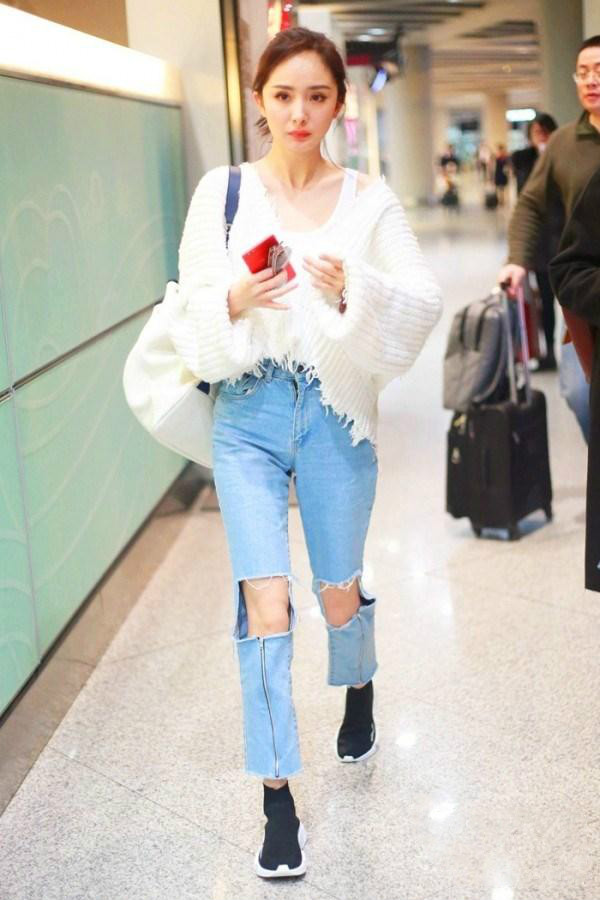 【杨幂同款】Wildfox Couture 不规则下摆设计 Oversized 针织上衣 黑白两色可选