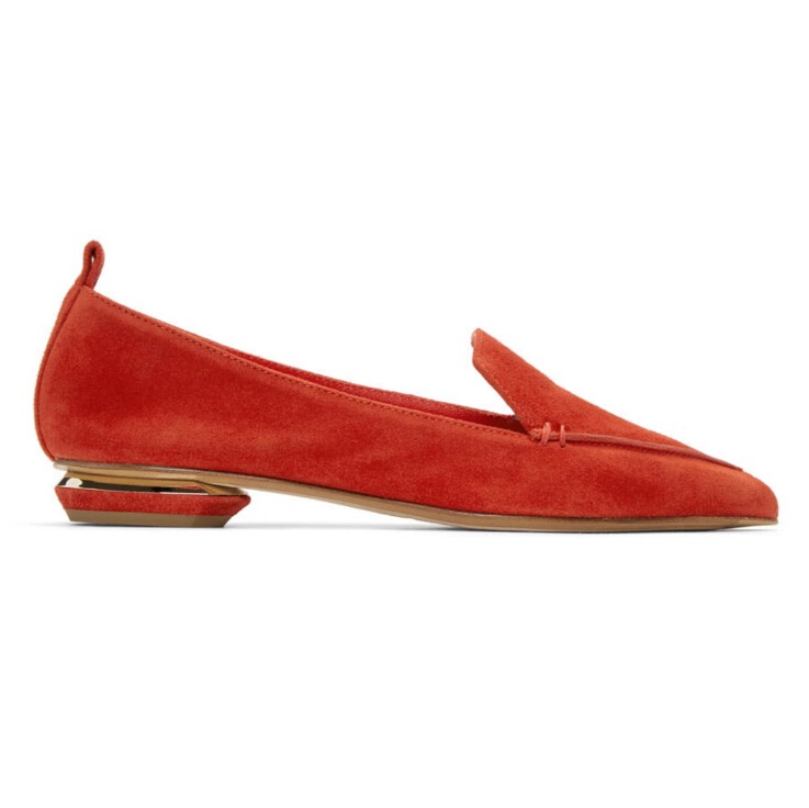 Nicholas Kirkwood Red Suede Beya Loafers 女款红色乐福鞋