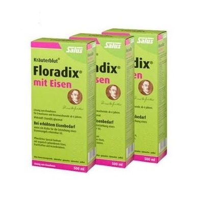 【圣诞狂欢】Salus Floradix 铁元补铁**抗疲劳 500ml*3瓶