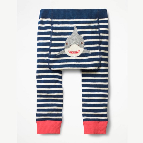 超萌！Boden USA 婴儿针织条纹紧身裤 鲨*图案 0~4岁