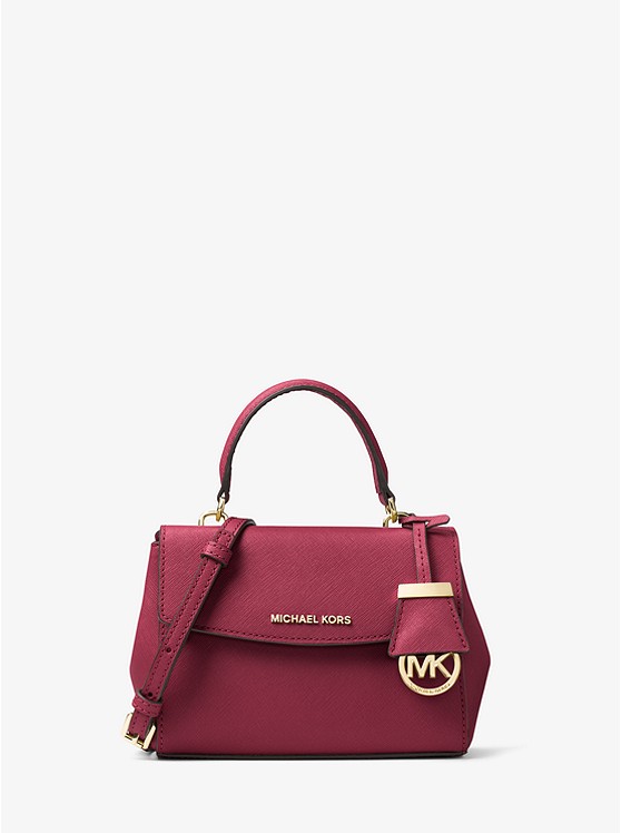酒红色史低价！MICHAEL Michael Kors *a 特小号十字纹牛皮斜肩包 