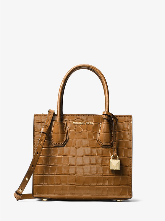 质感出众！MICHAEL KORS 中号 Mercer 鳄*纹手提斜挎包