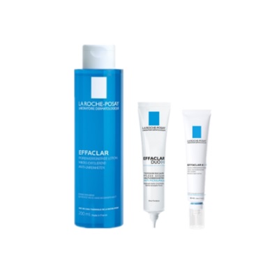 【圣诞狂欢】La Roche-Posay 理肤泉清痘净肤护理套装 DUO+*乳 40ml + K+焕肤乳 30ml+ Effaclar 控油祛痘净肤爽肤水 200ml 