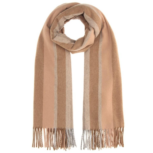 好价可入~~Acne Studios Brown Striped Canada Scarf 棕色条纹羊毛围巾