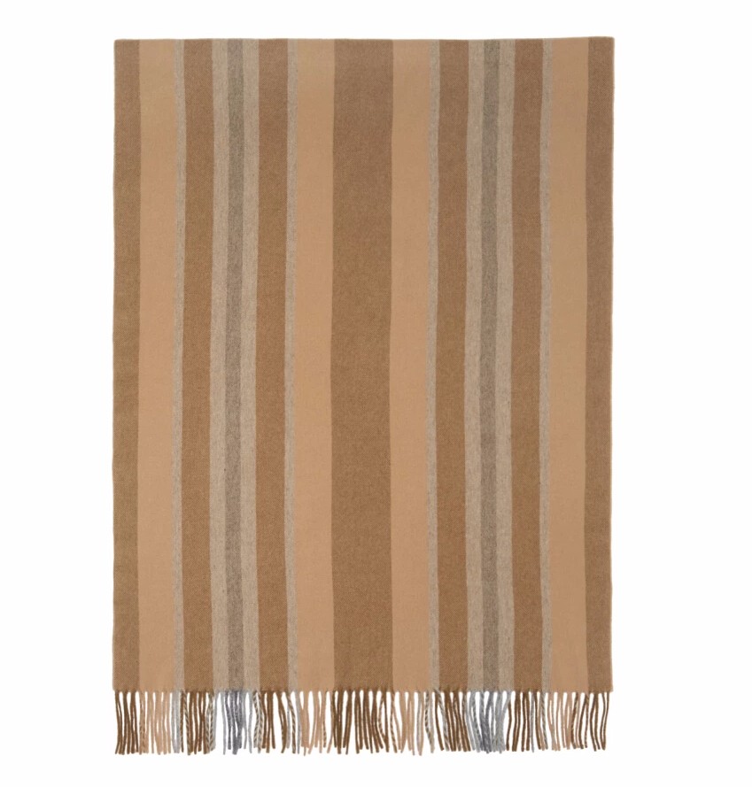 好价可入~~Acne Studios Brown Striped Canada Scarf 棕色条纹羊毛围巾