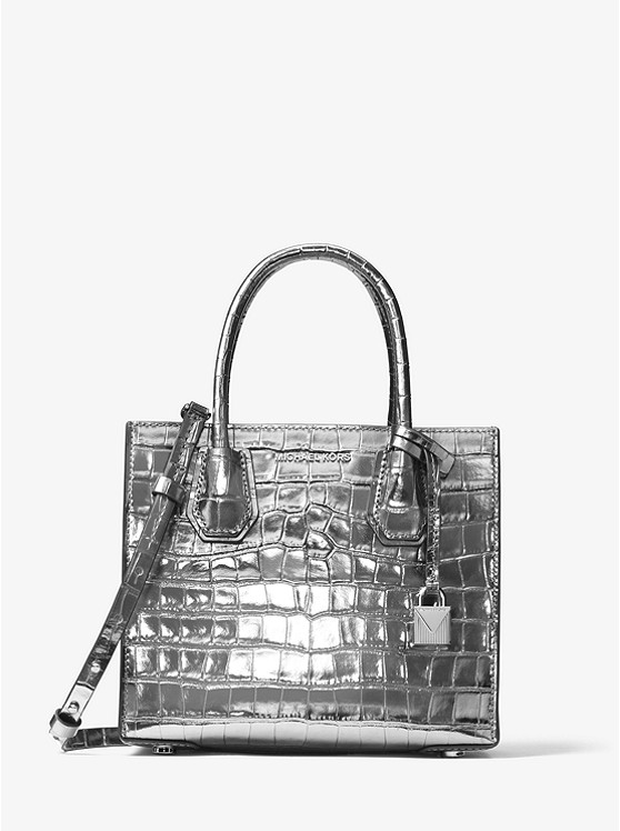 闪闪惹人爱！MICHAEL Michael Kors mercer 金属色鳄*纹*托特包