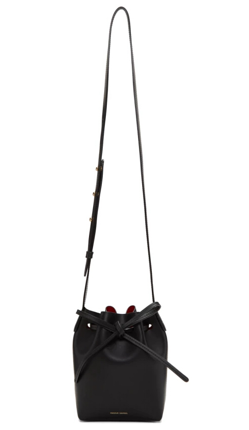 Mansur G*riel Black Mini Mini Bucket Bag 经典黑色迷你款水桶包