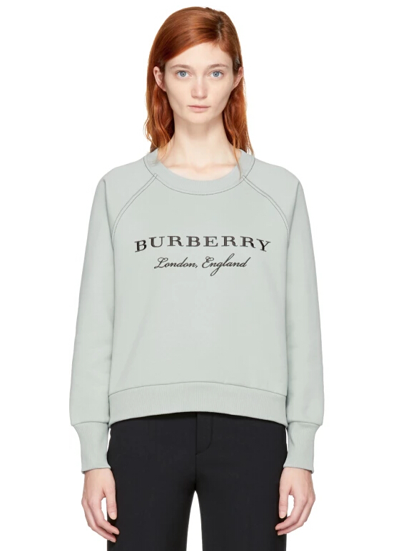 S码*后一件~Burberry Blue Torto Logo Sweatshirt 品牌logo图案卫衣