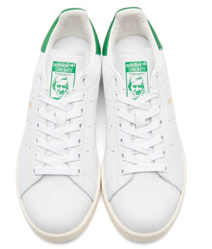 adidas Originals  White & Green Stan Smith Sneakers 男款小绿尾