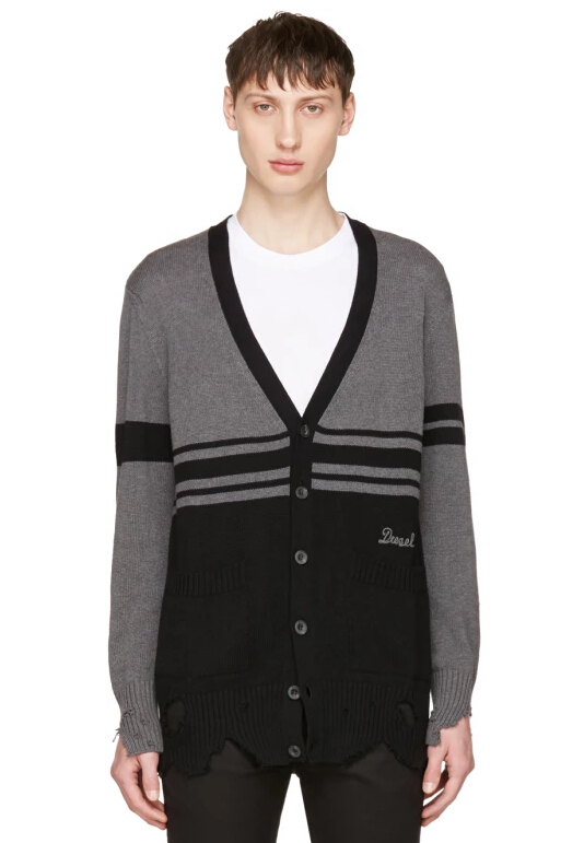 Diesel Black & Grey K-Obain Cardigan 男款时尚开衫