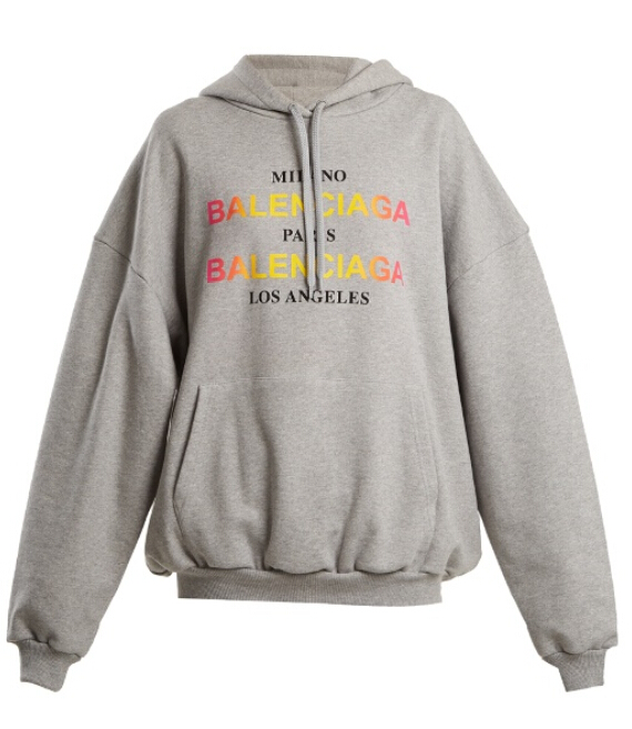 江疏影同款不同色 BALENCIAGA Hoodie 女款logo印花卫衣