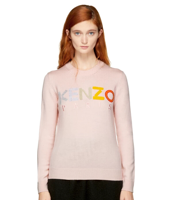 Kenzo Pink Logo Sweater 女款粉色羊毛毛衣